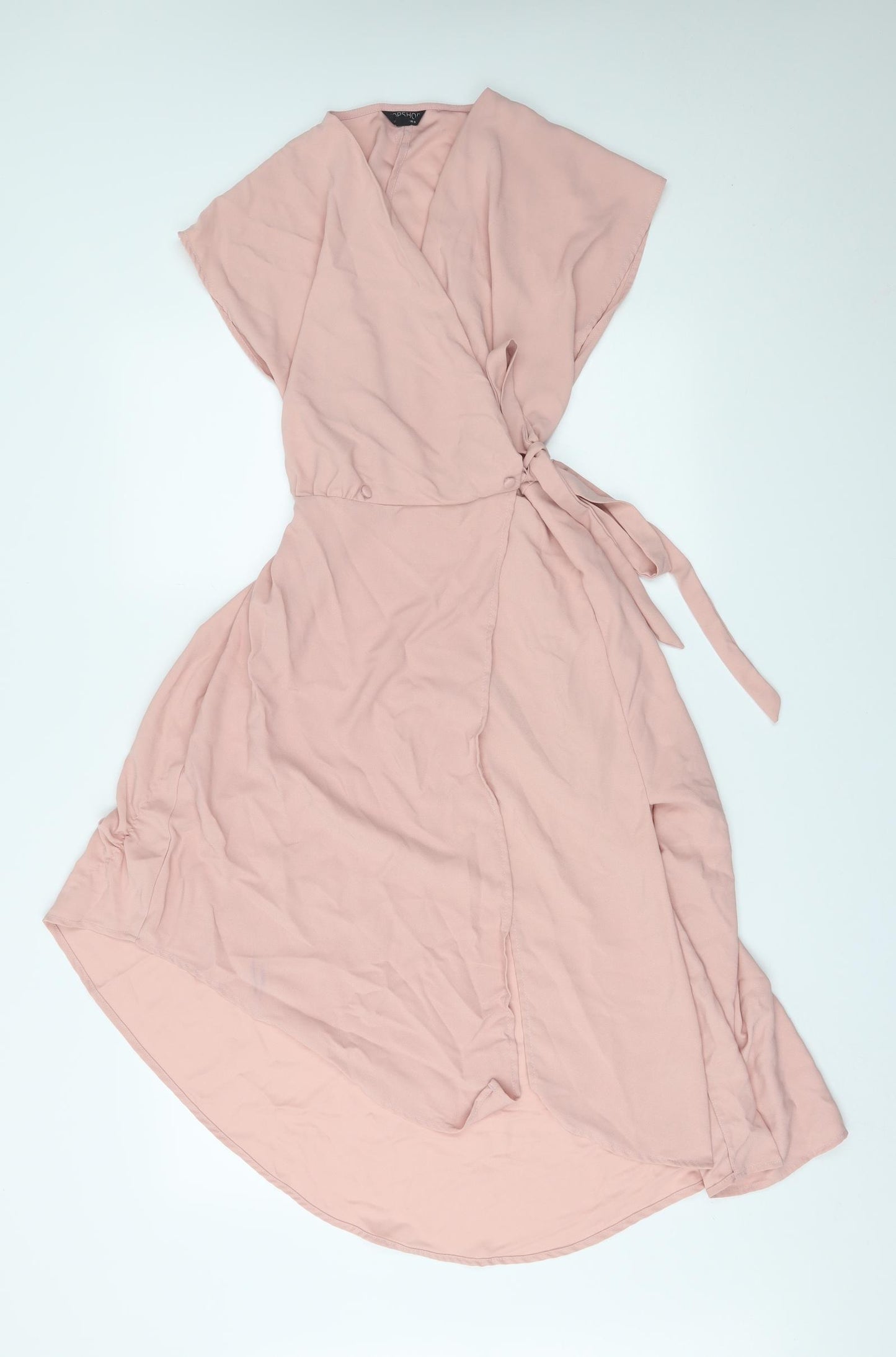 Topshop Womens Pink   Wrap Dress  Size 10