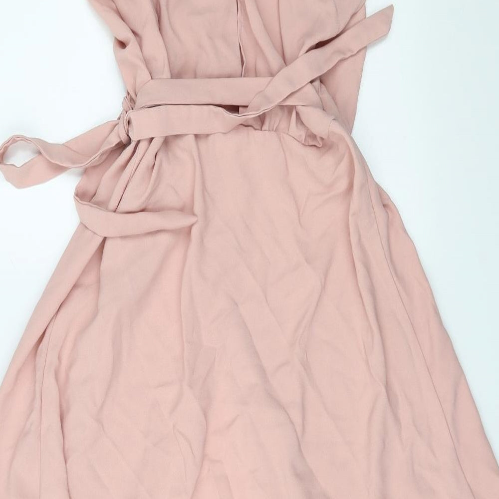 Topshop Womens Pink   Wrap Dress  Size 10