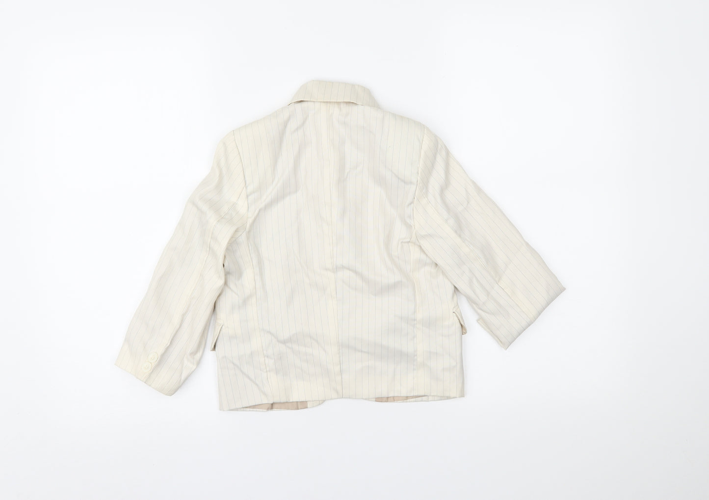 les voiliers Womens White Striped  Jacket Blazer Size 4