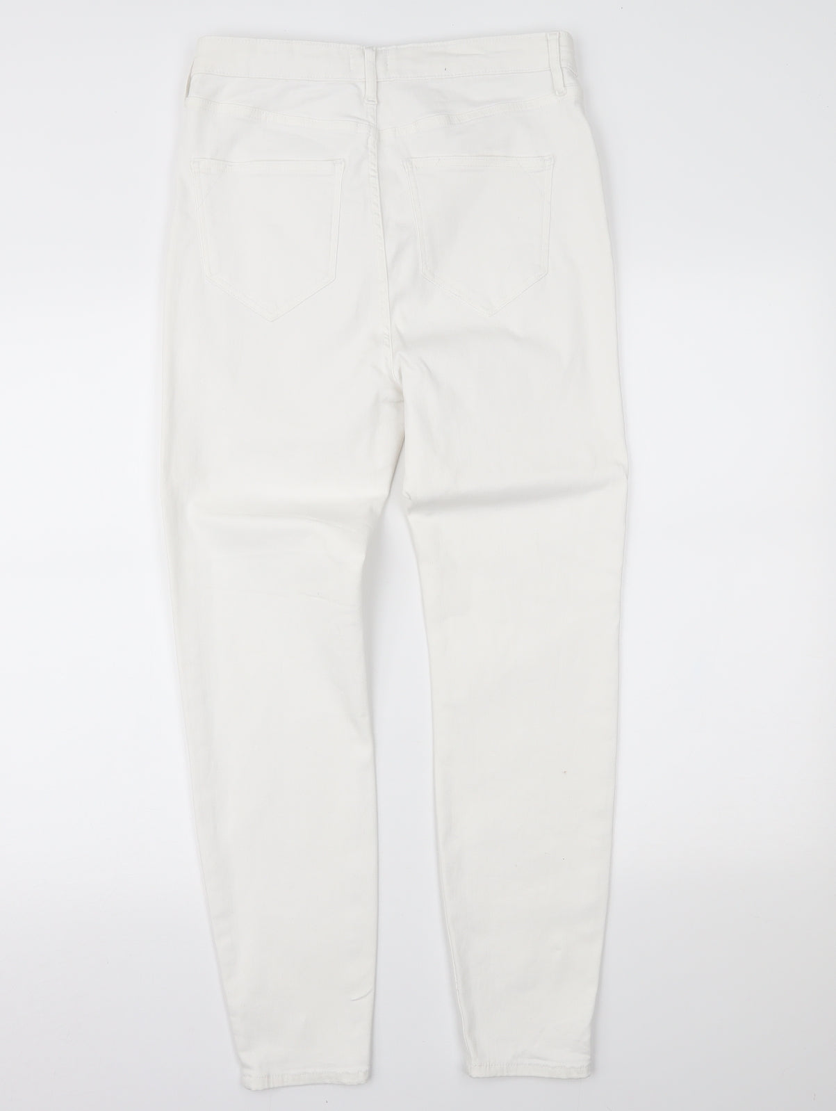 River Island Womens White  Denim Mom Jeans Size 14 L26.5 in