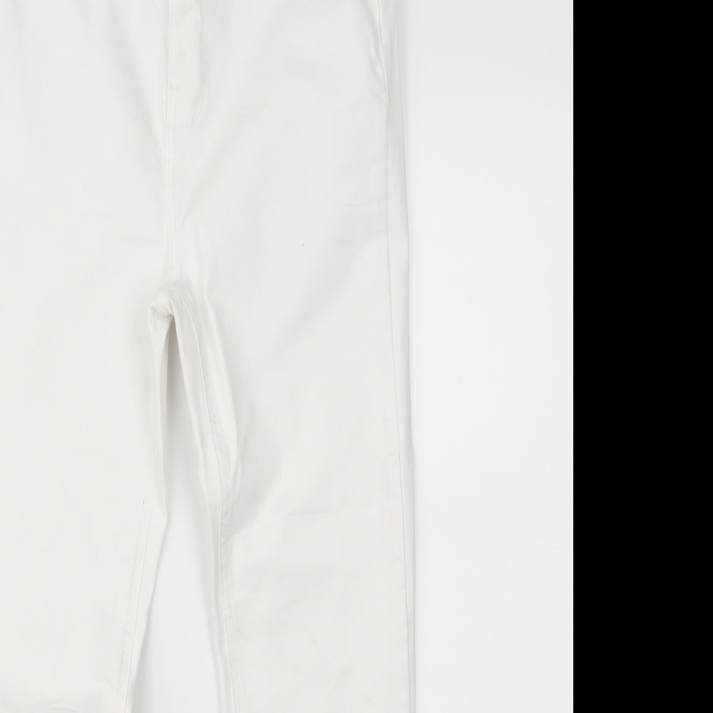 River Island Womens White  Denim Mom Jeans Size 14 L26.5 in