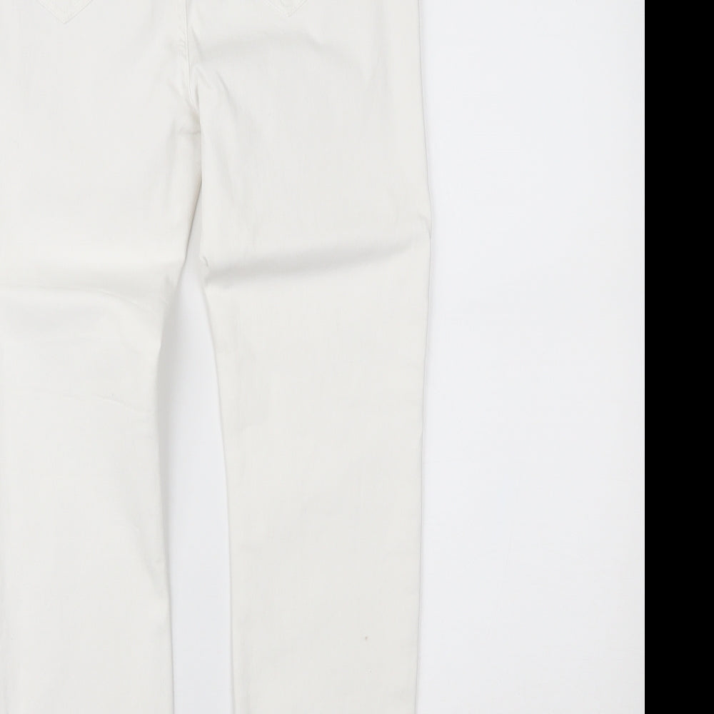 River Island Womens White  Denim Mom Jeans Size 14 L26.5 in