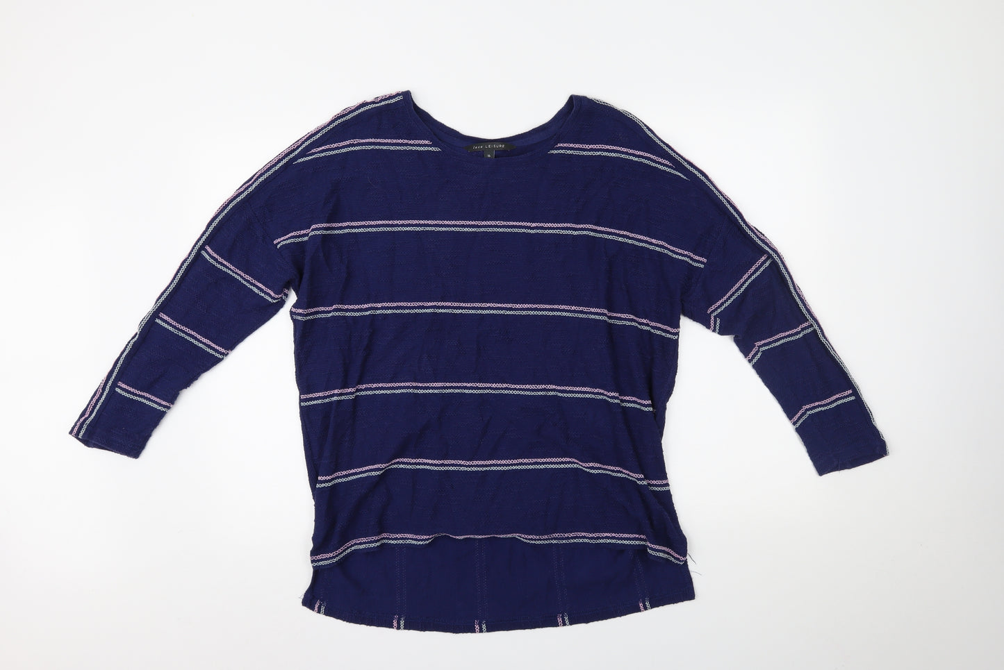 Love Leisure Womens Blue Striped  Basic Blouse Size 16