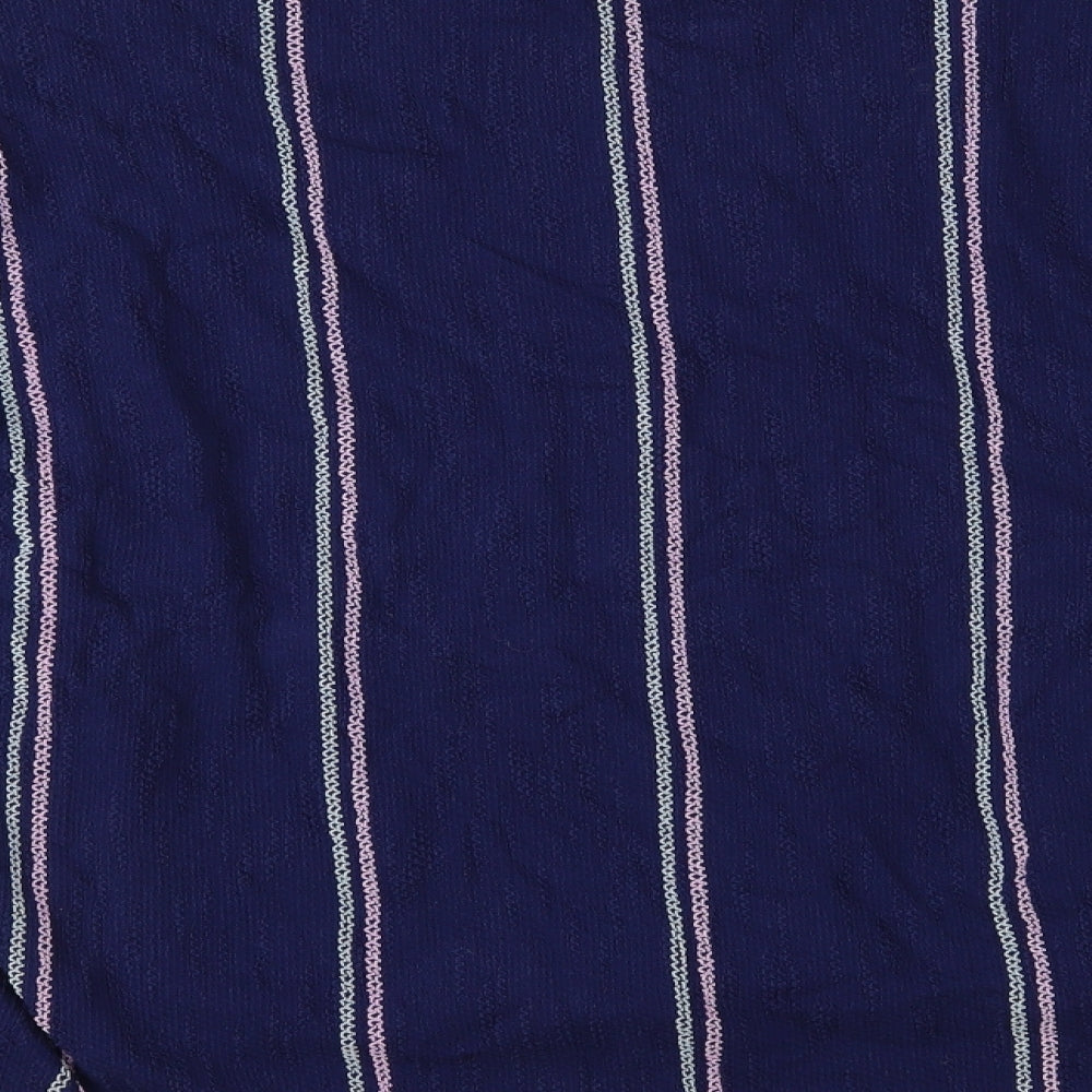Love Leisure Womens Blue Striped  Basic Blouse Size 16