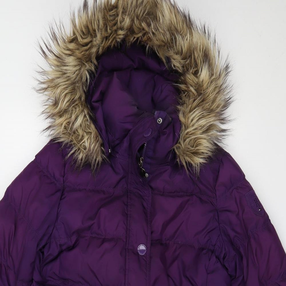 Tommy Hilfiger Womens Purple   Puffer Jacket Coat Size M