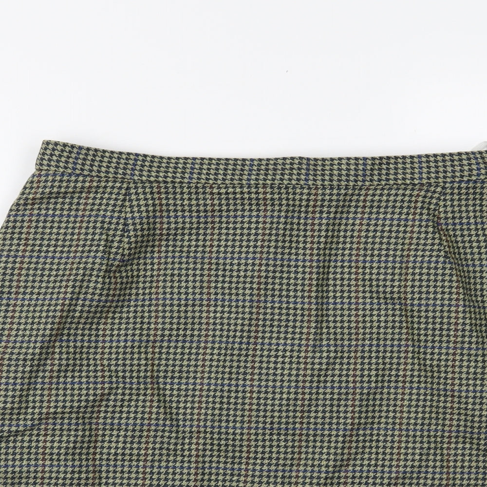 seconds Womens Multicoloured Houndstooth  A-Line Skirt Size 16