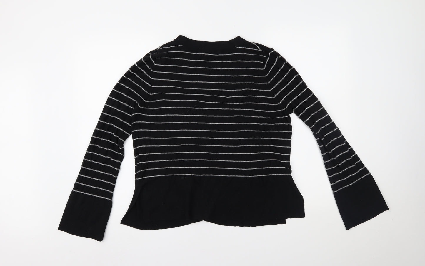 NEXT Womens Black Striped  Cardigan Jumper Size 14
