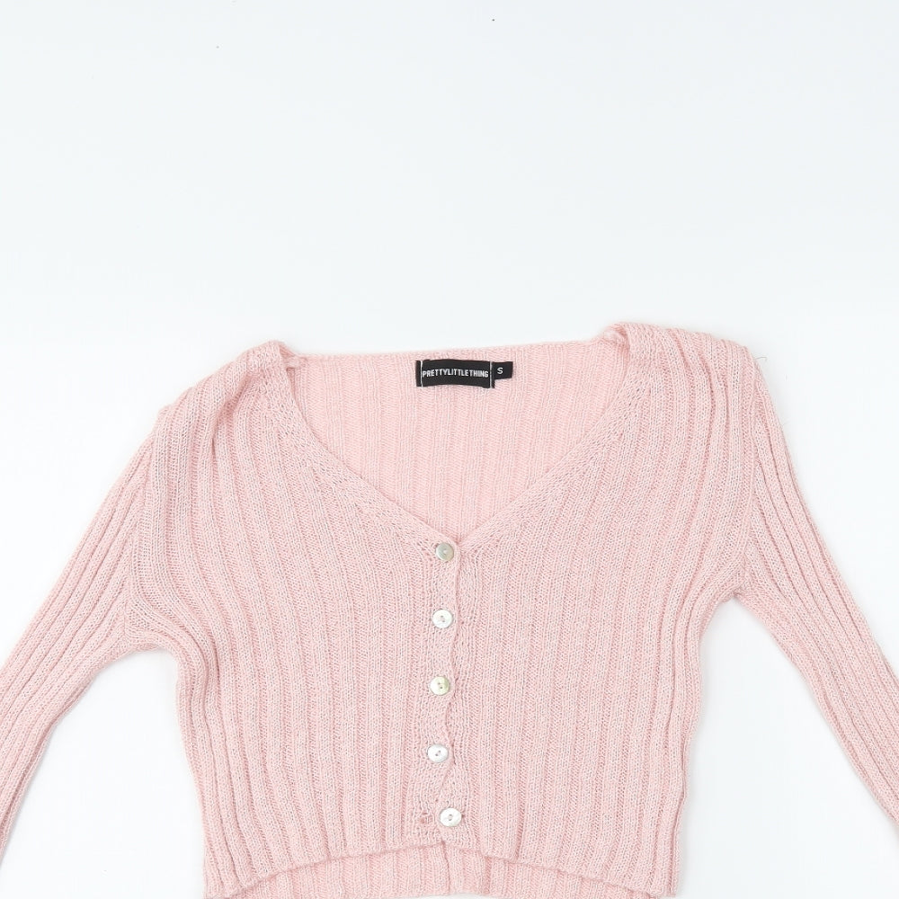 PRETTYLITTLETHING Womens Pink   Cardigan Jumper Size S