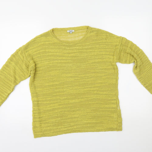 //text Womens Yellow   Pullover Jumper Size S