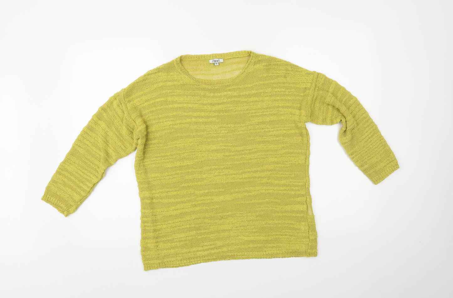 //text Womens Yellow   Pullover Jumper Size S