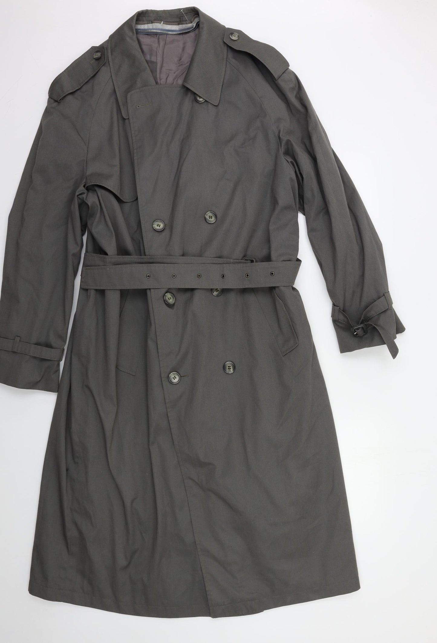 Preworn Womens Grey   Trench Coat Coat Size L