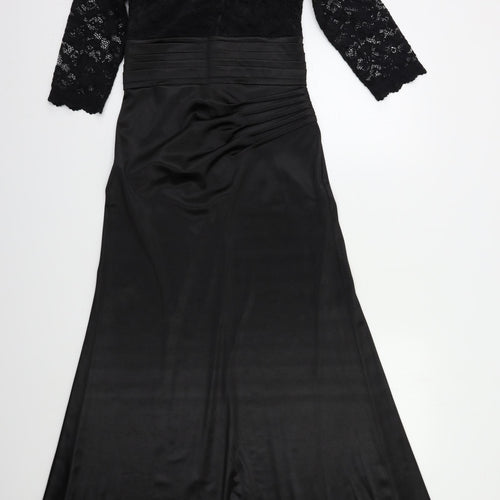 Miusol Womens Black Floral  A-Line  Size S