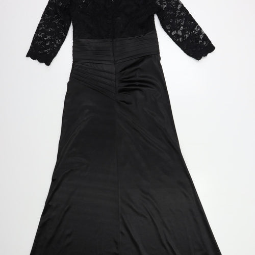 Miusol Womens Black Floral  A-Line  Size S