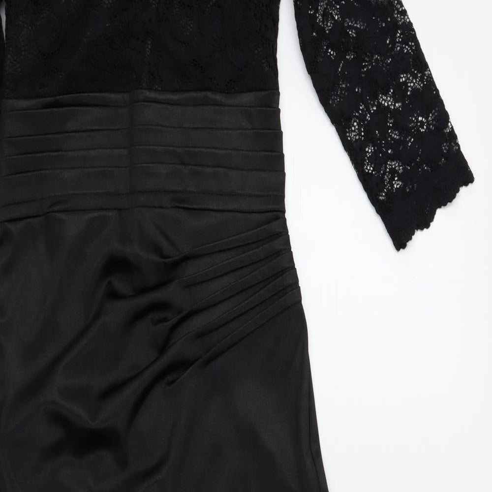 Miusol Womens Black Floral  A-Line  Size S