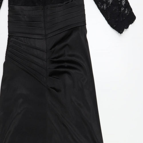 Miusol Womens Black Floral  A-Line  Size S