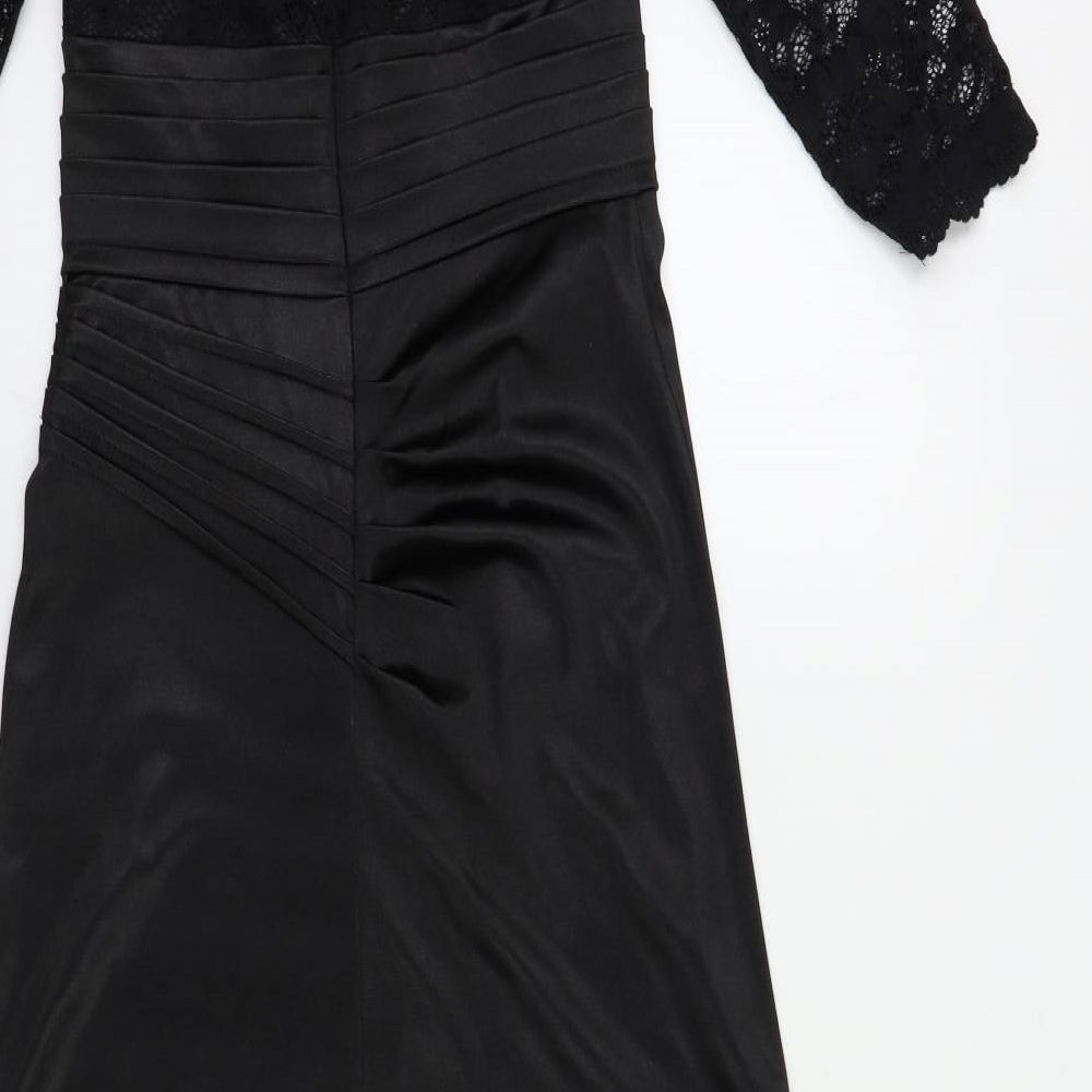 Miusol Womens Black Floral  A-Line  Size S