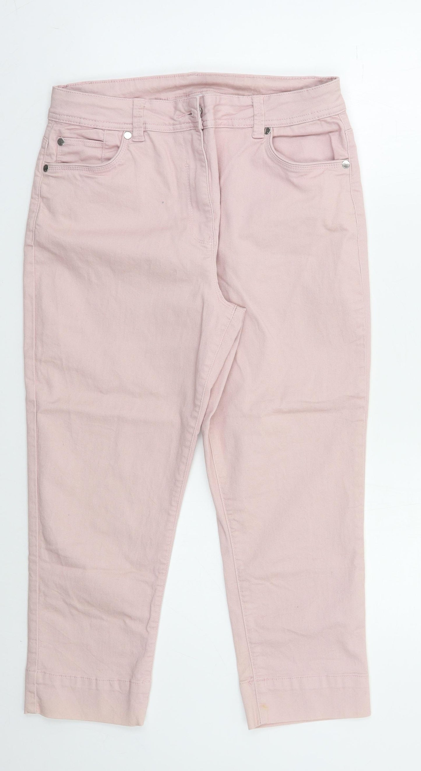 DASH Womens Pink   Cropped Trousers Size 14 L23 in