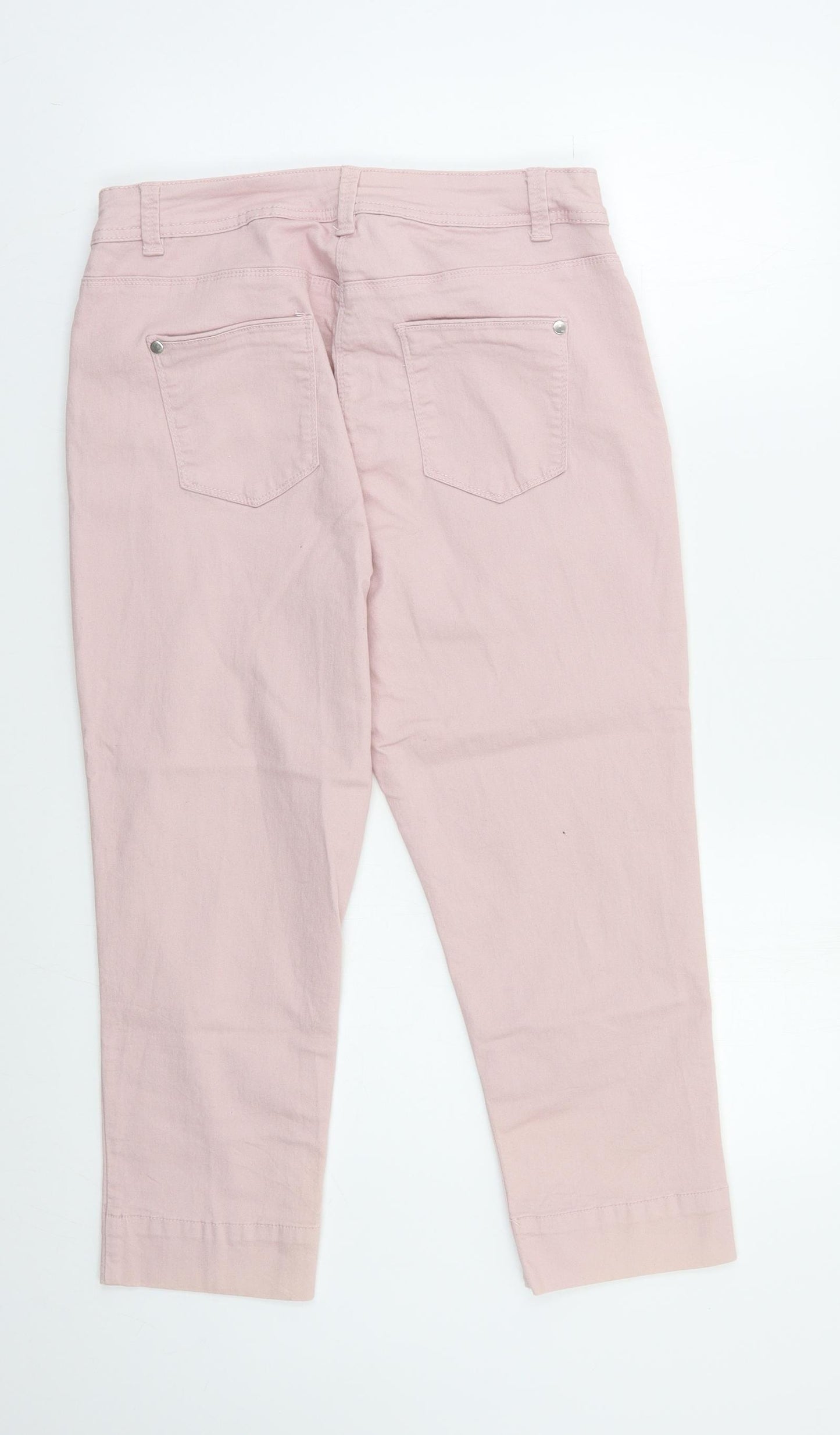 DASH Womens Pink   Cropped Trousers Size 14 L23 in