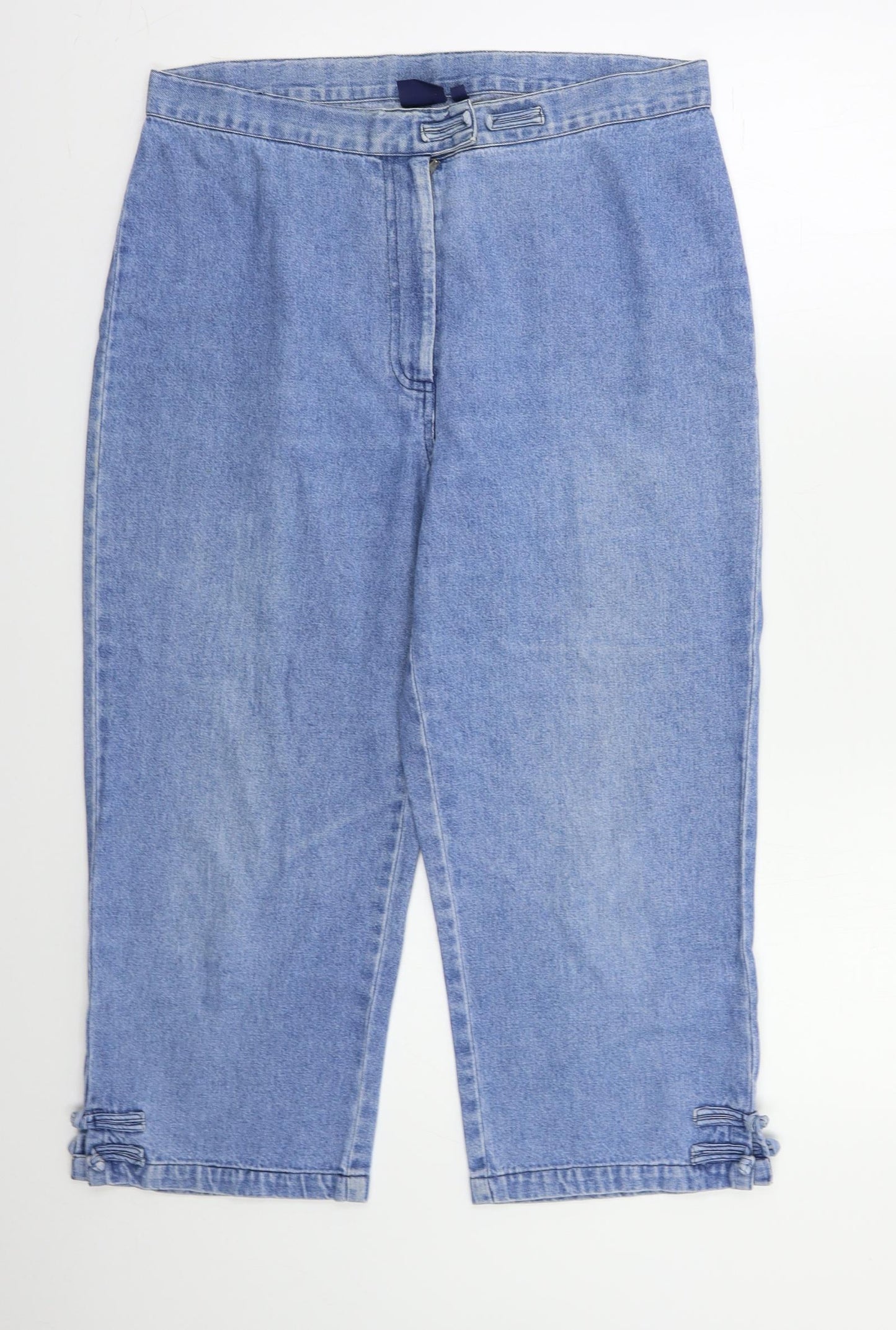 DASH Womens Blue   Cropped Trousers Size 14 L22.5 in