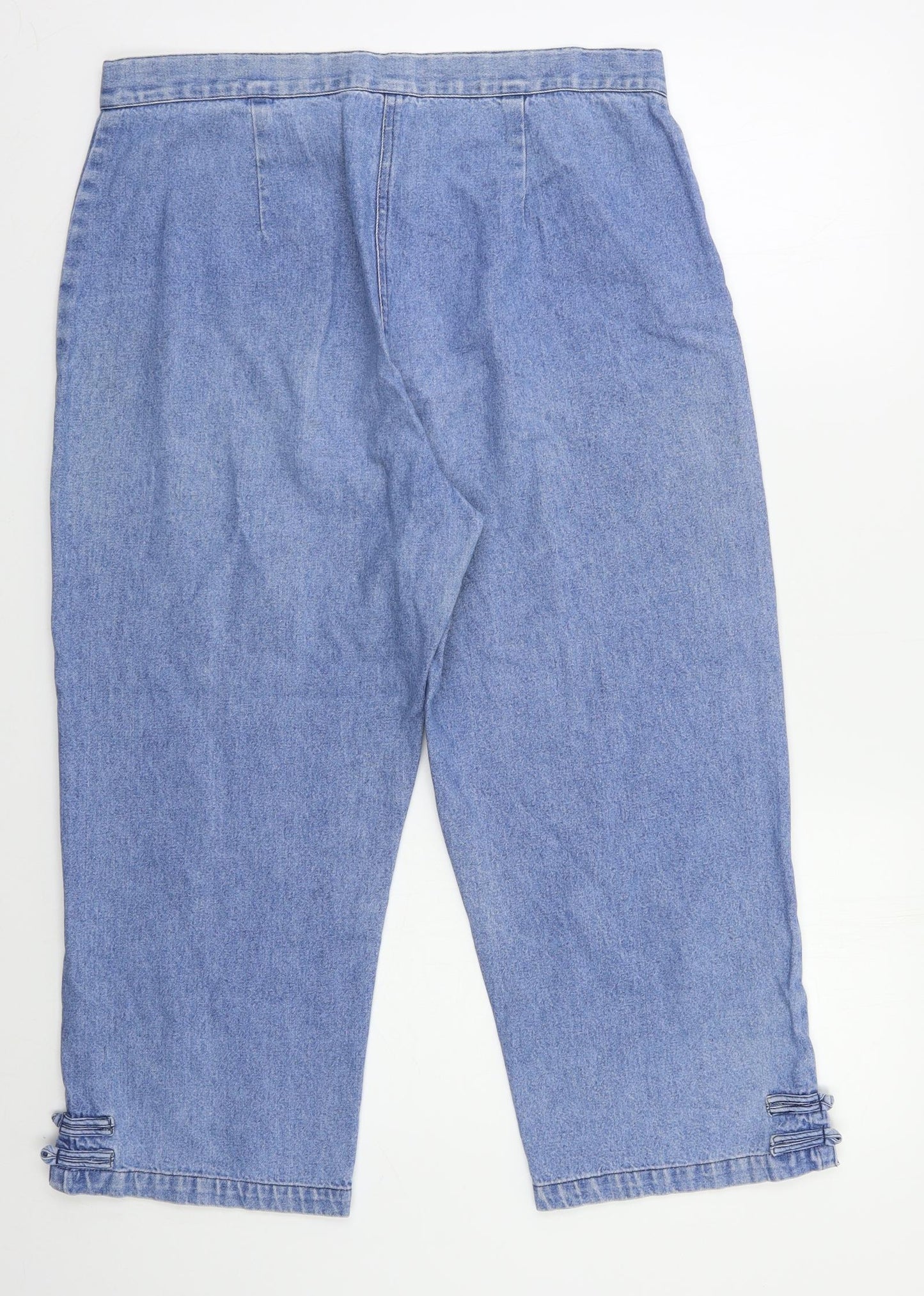 DASH Womens Blue   Cropped Trousers Size 14 L22.5 in