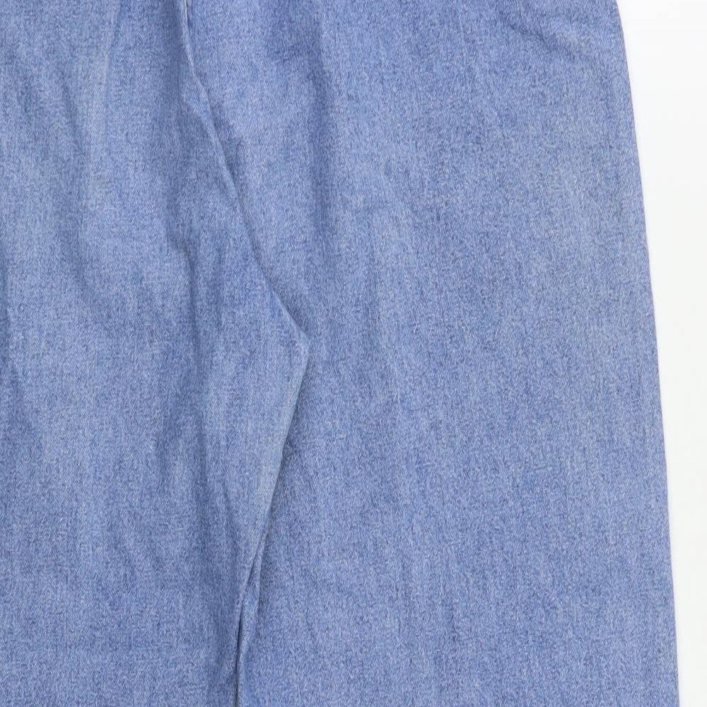 DASH Womens Blue   Cropped Trousers Size 14 L22.5 in