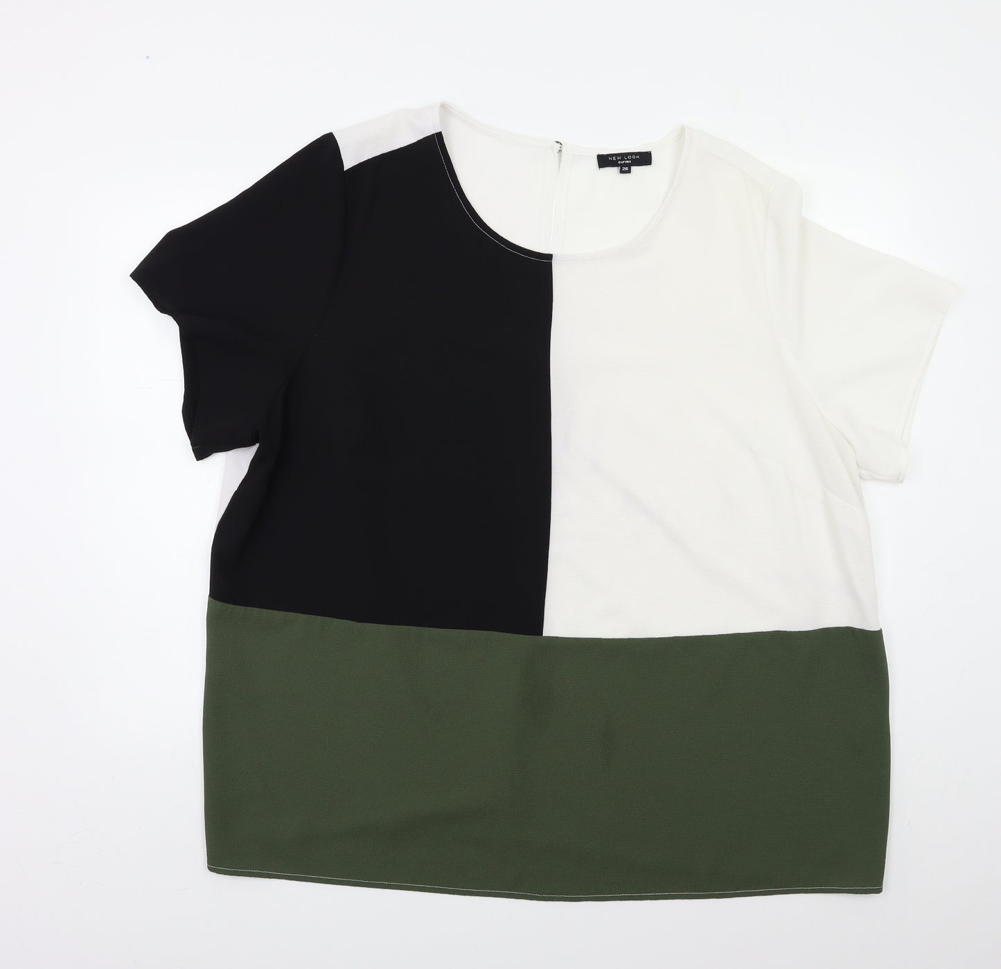 New Look Womens Multicoloured Colourblock  Basic Blouse Size 26