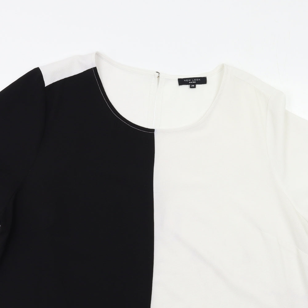 New Look Womens Multicoloured Colourblock  Basic Blouse Size 26
