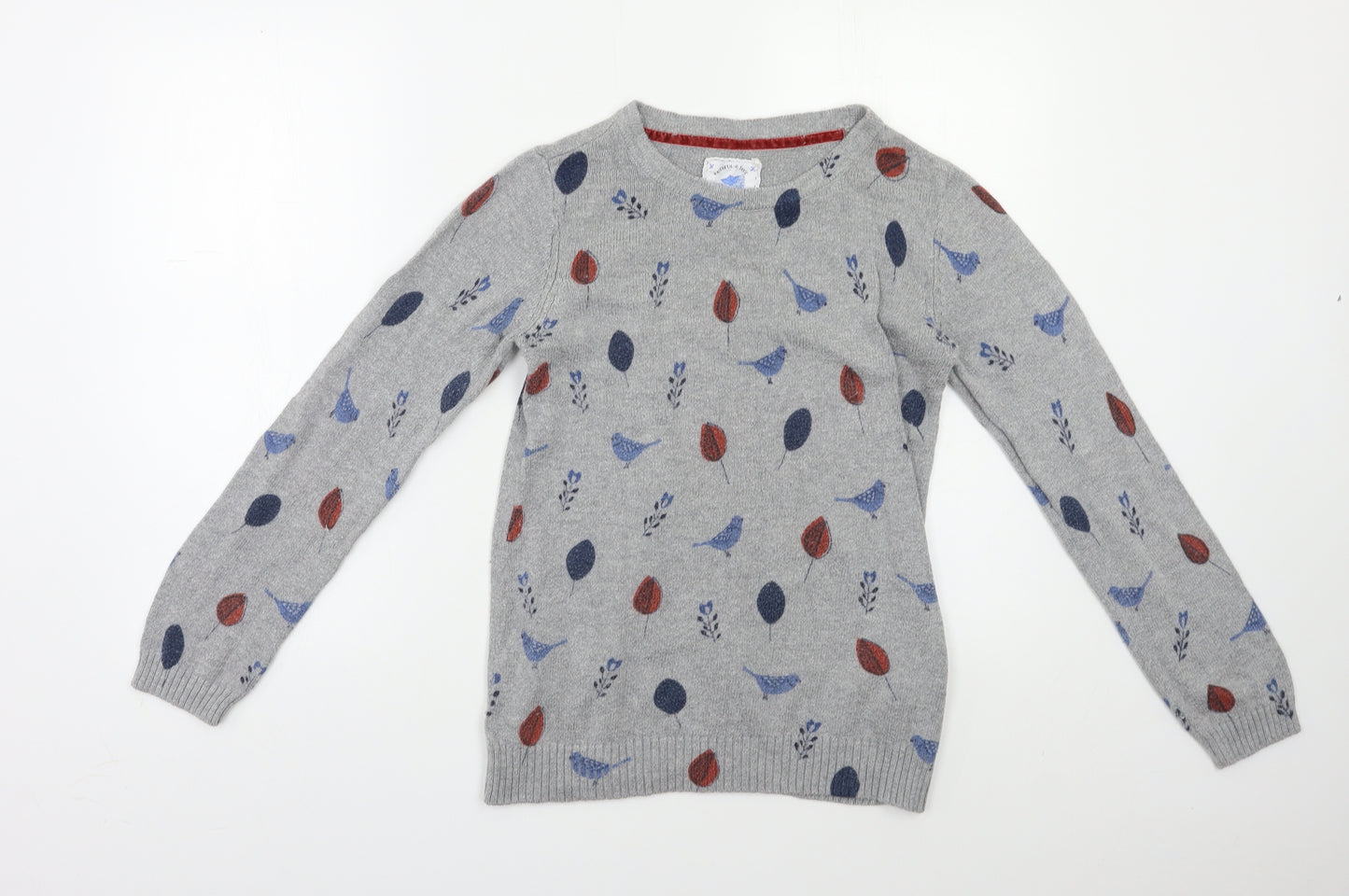 Mantaray Womens Grey Geometric  Pullover Jumper Size 10