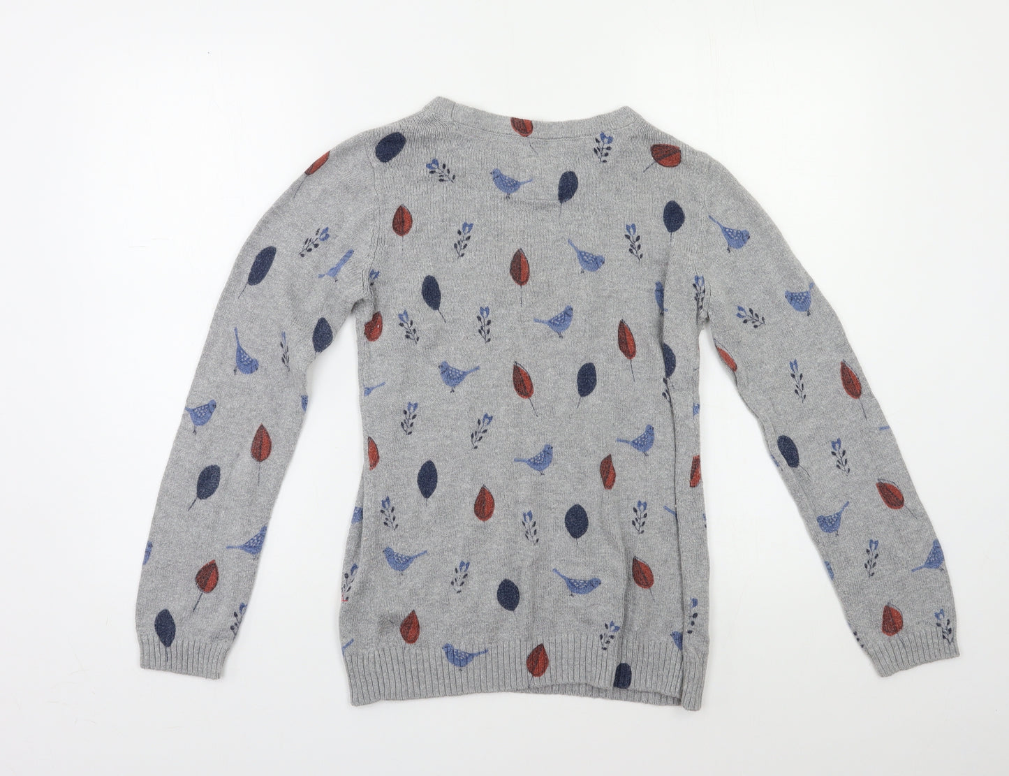 Mantaray Womens Grey Geometric  Pullover Jumper Size 10