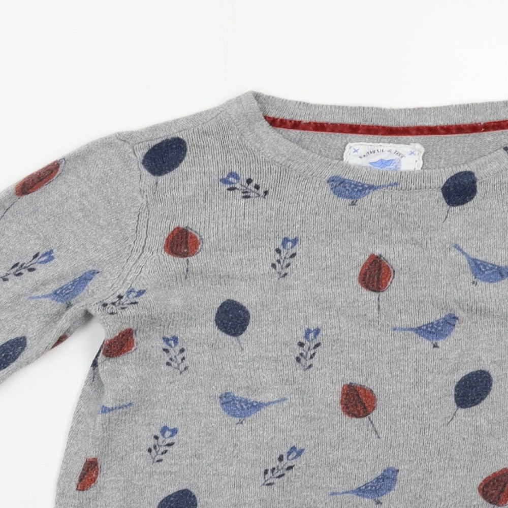 Mantaray Womens Grey Geometric  Pullover Jumper Size 10