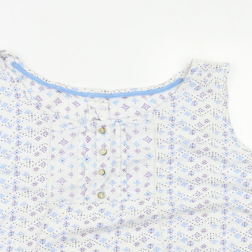 Mantaray Womens White Floral  Basic Tank Size 22