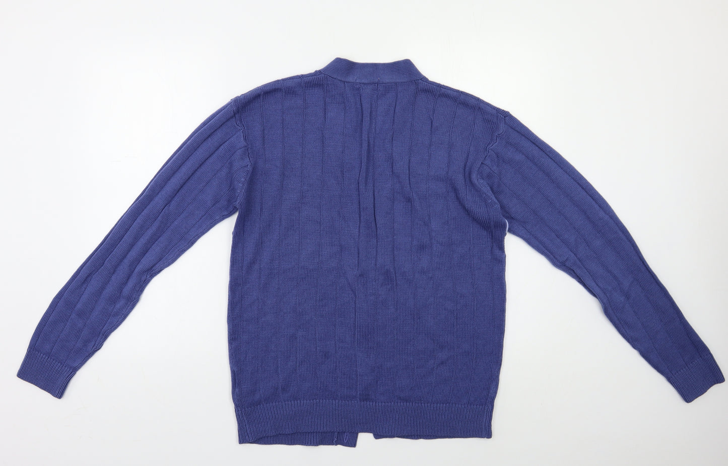 Damart Mens Blue Geometric  Cardigan Jumper Size S