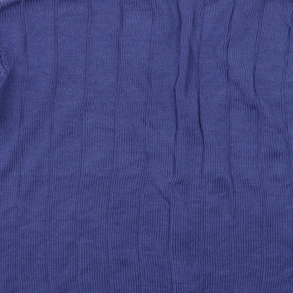 Damart Mens Blue Geometric  Cardigan Jumper Size S