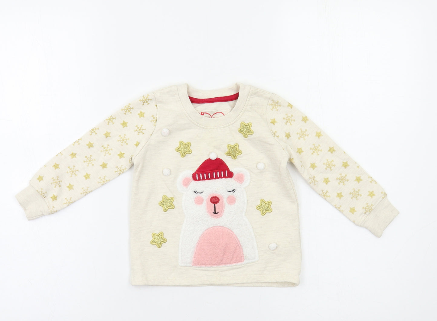 Primark Baby Beige Geometric  Pullover Jumper Size 18-24 Months  - Xmas jumper