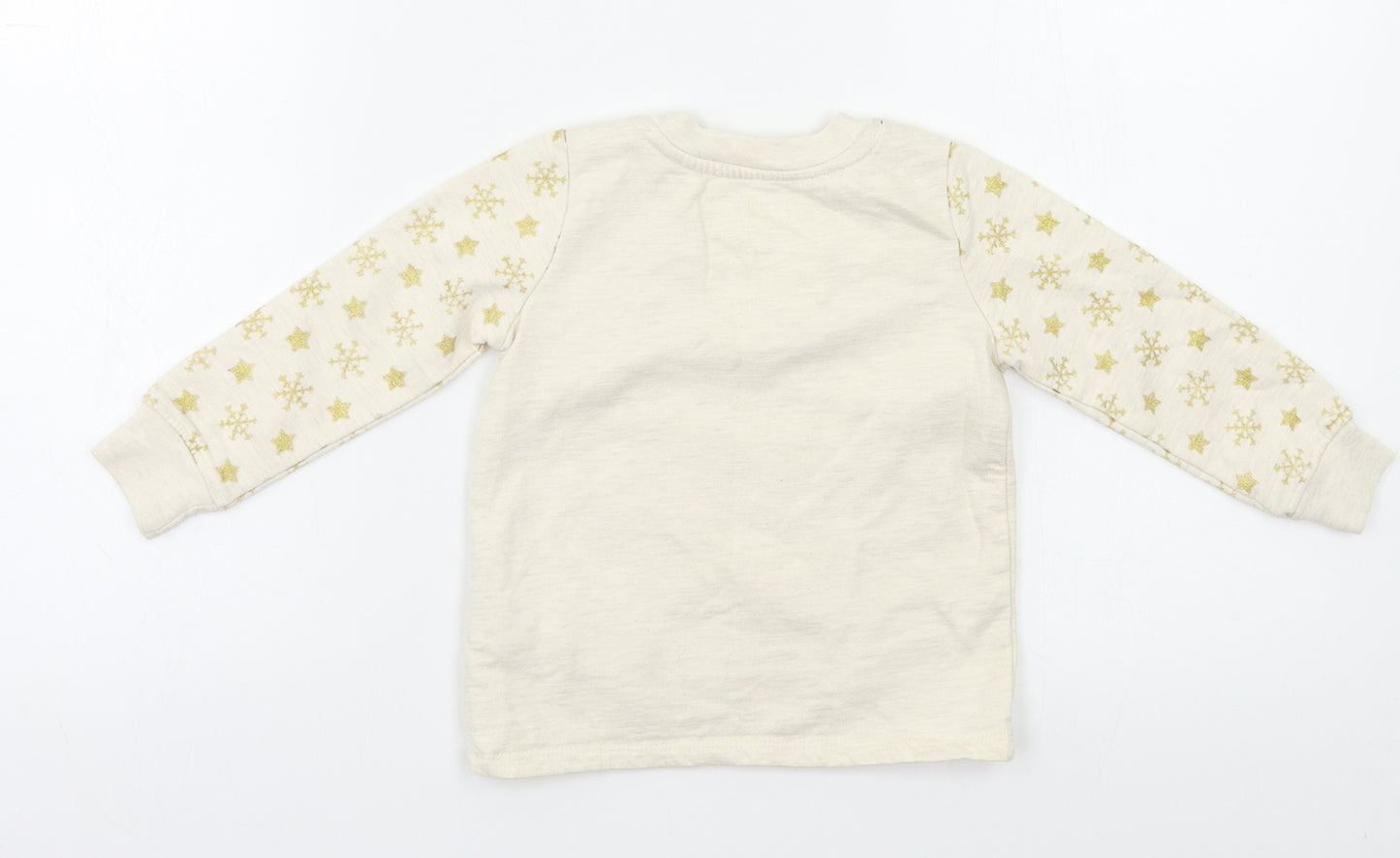 Primark Baby Beige Geometric  Pullover Jumper Size 18-24 Months  - Xmas jumper