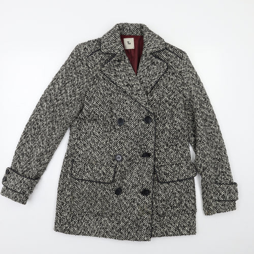 TU Womens Grey   Pea Coat Coat Size 8