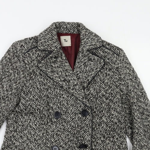 TU Womens Grey   Pea Coat Coat Size 8