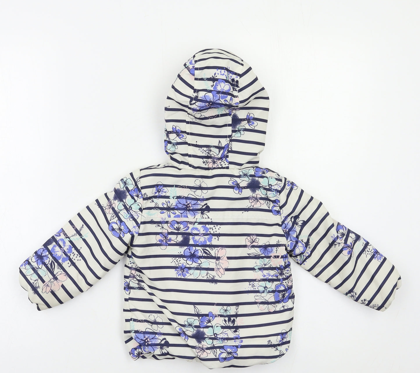 George Baby White Striped  Puffer Jacket Jacket Size 12 Months