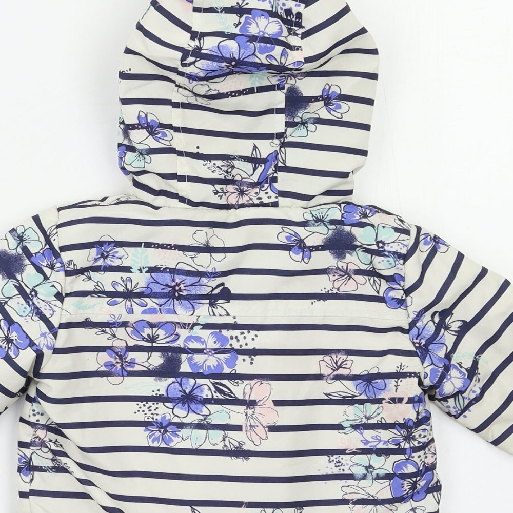 George Baby White Striped  Puffer Jacket Jacket Size 12 Months