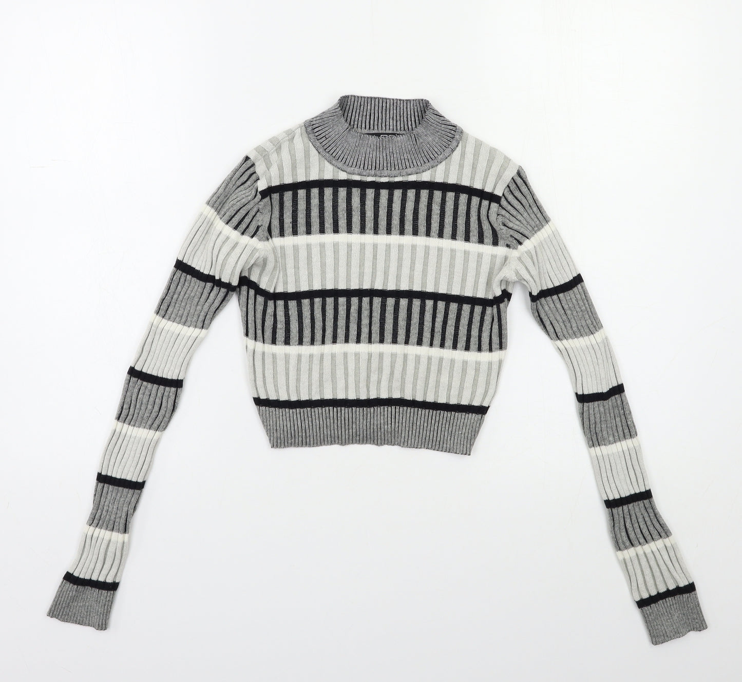 Select Womens Grey Striped  Pullover Jumper Size S