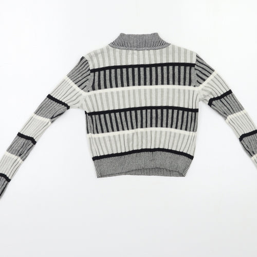 Select Womens Grey Striped  Pullover Jumper Size S