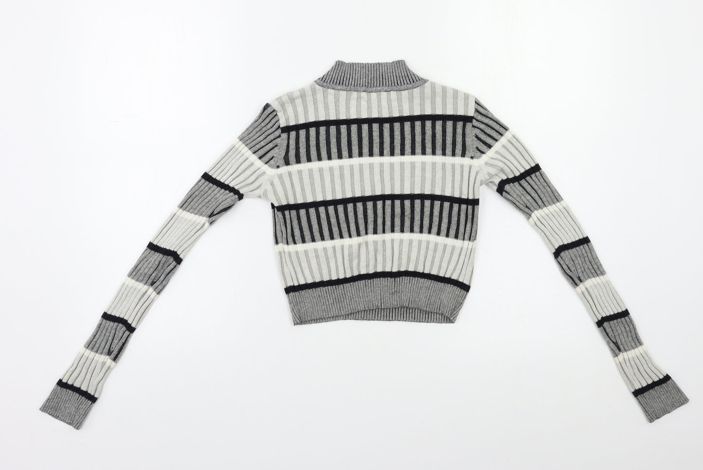 Select Womens Grey Striped  Pullover Jumper Size S