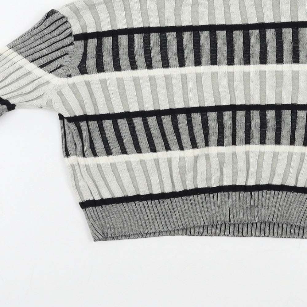 Select Womens Grey Striped  Pullover Jumper Size S