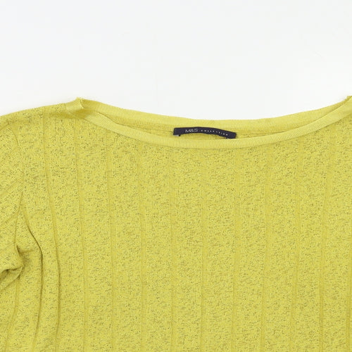 M&S Womens Yellow   Pullover Jumper Size 12