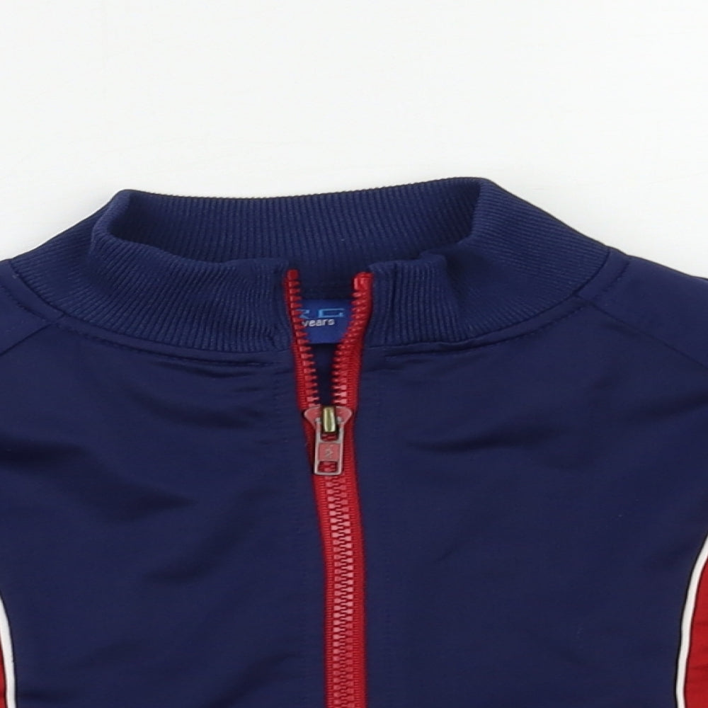 ENRG Boys Blue Colourblock  Full Zip Sweatshirt Size 2-3 Years