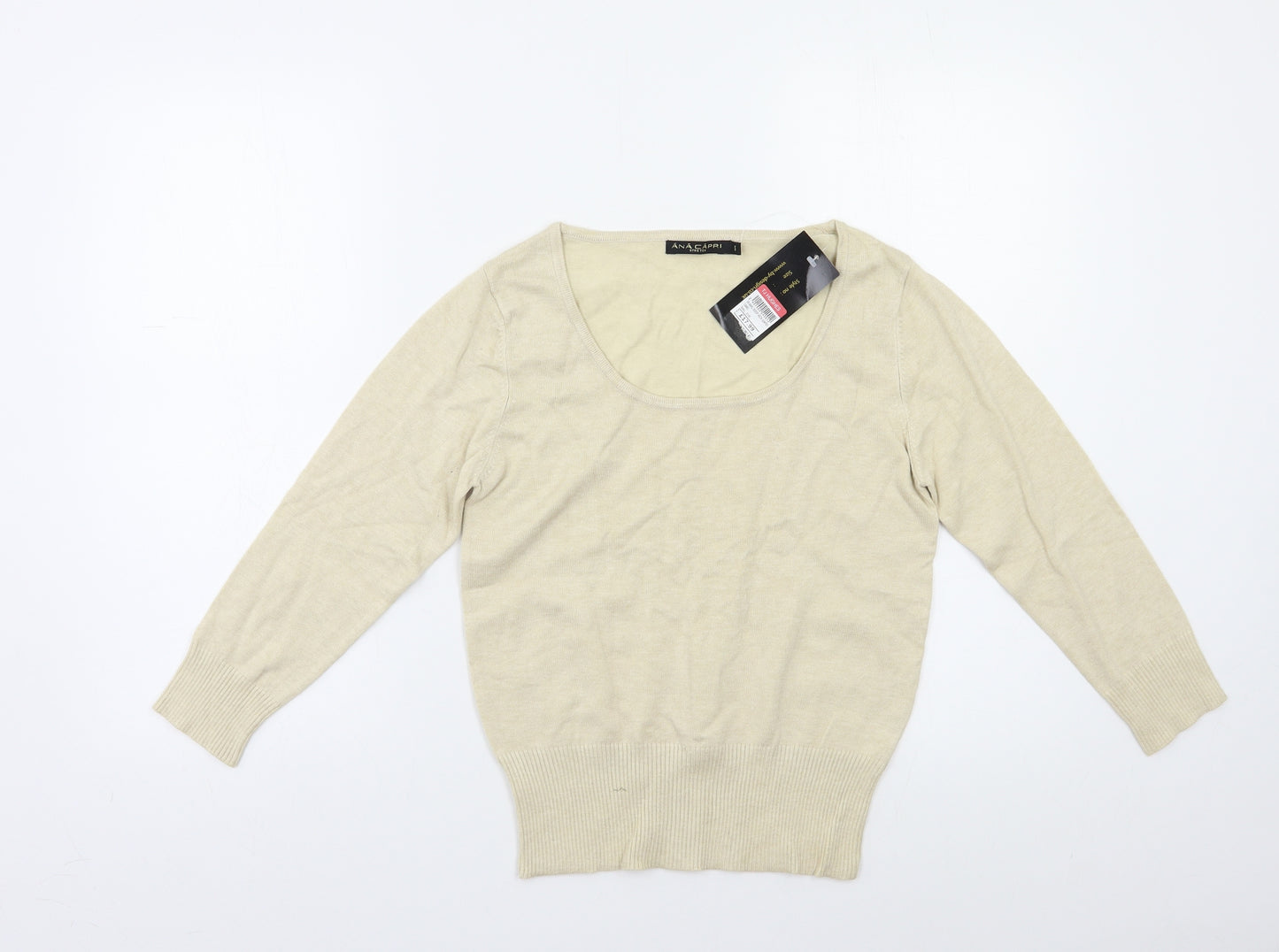 Ana Capri Womens Beige   Pullover Jumper Size S