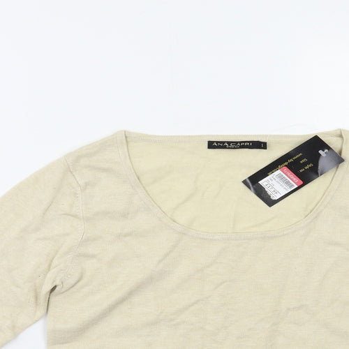 Ana Capri Womens Beige   Pullover Jumper Size S