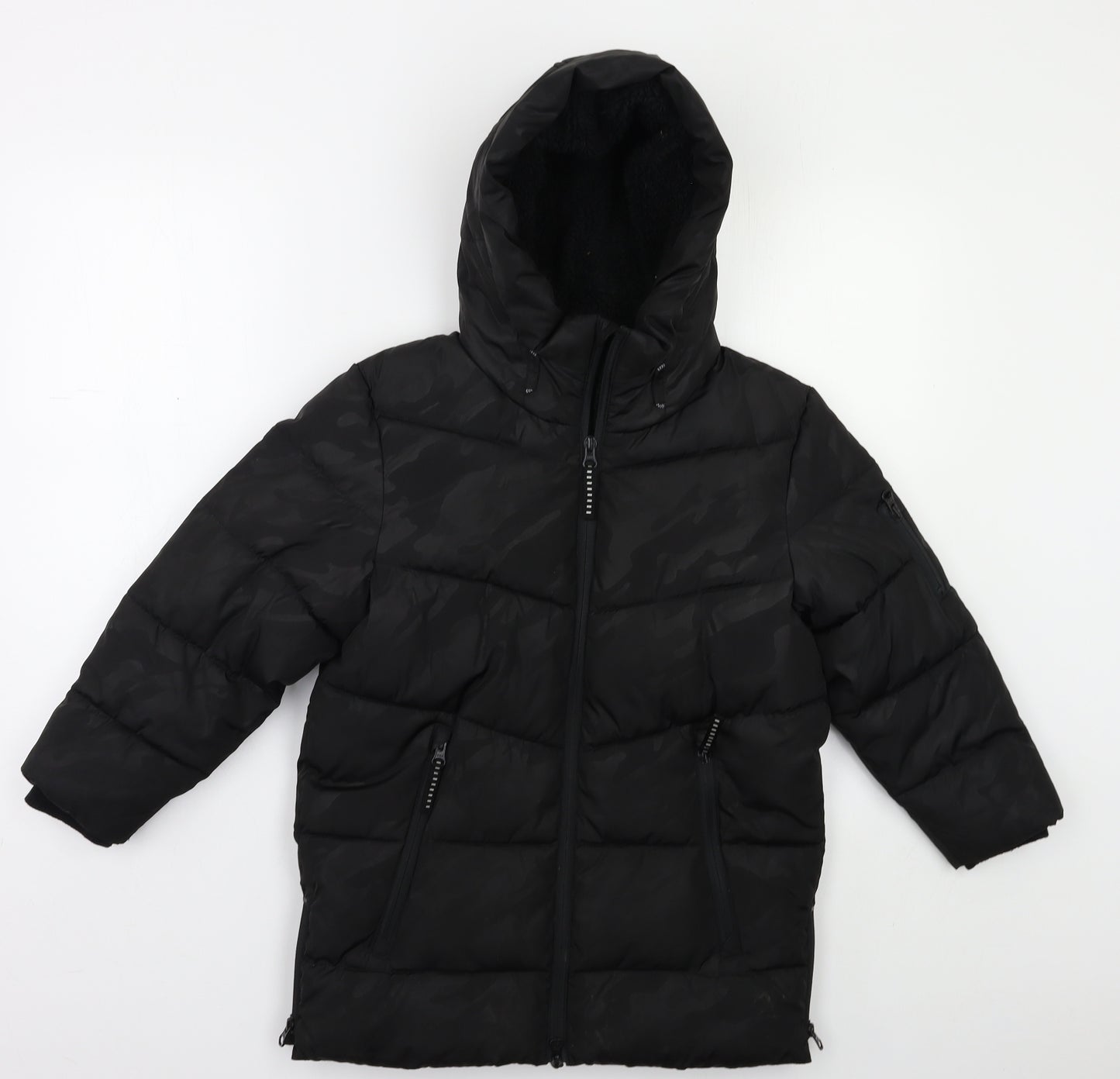 George Boys Black Camouflage  Puffer Jacket Jacket Size 7-8 Years