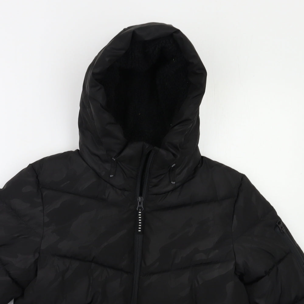 George Boys Black Camouflage  Puffer Jacket Jacket Size 7-8 Years