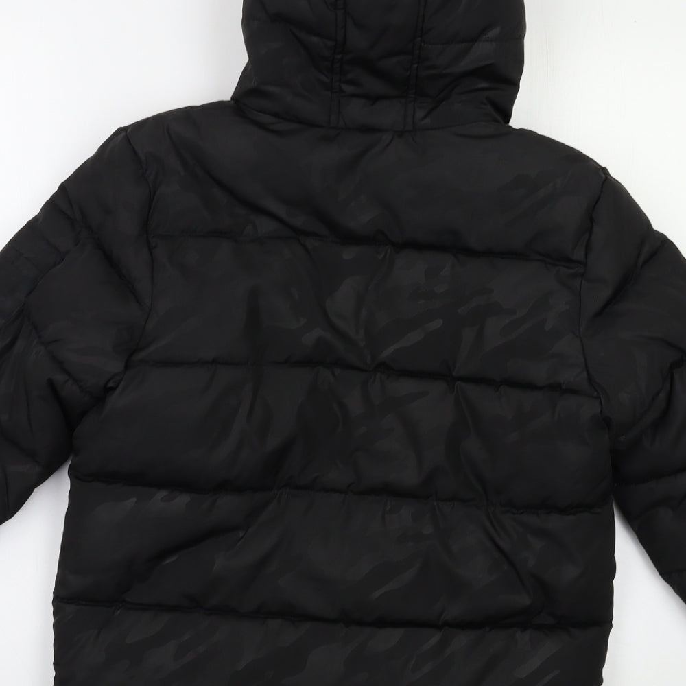 George Boys Black Camouflage  Puffer Jacket Jacket Size 7-8 Years